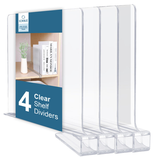 Sorbus Acrylic Shelf Dividers 4 Set & Reviews Wayfair